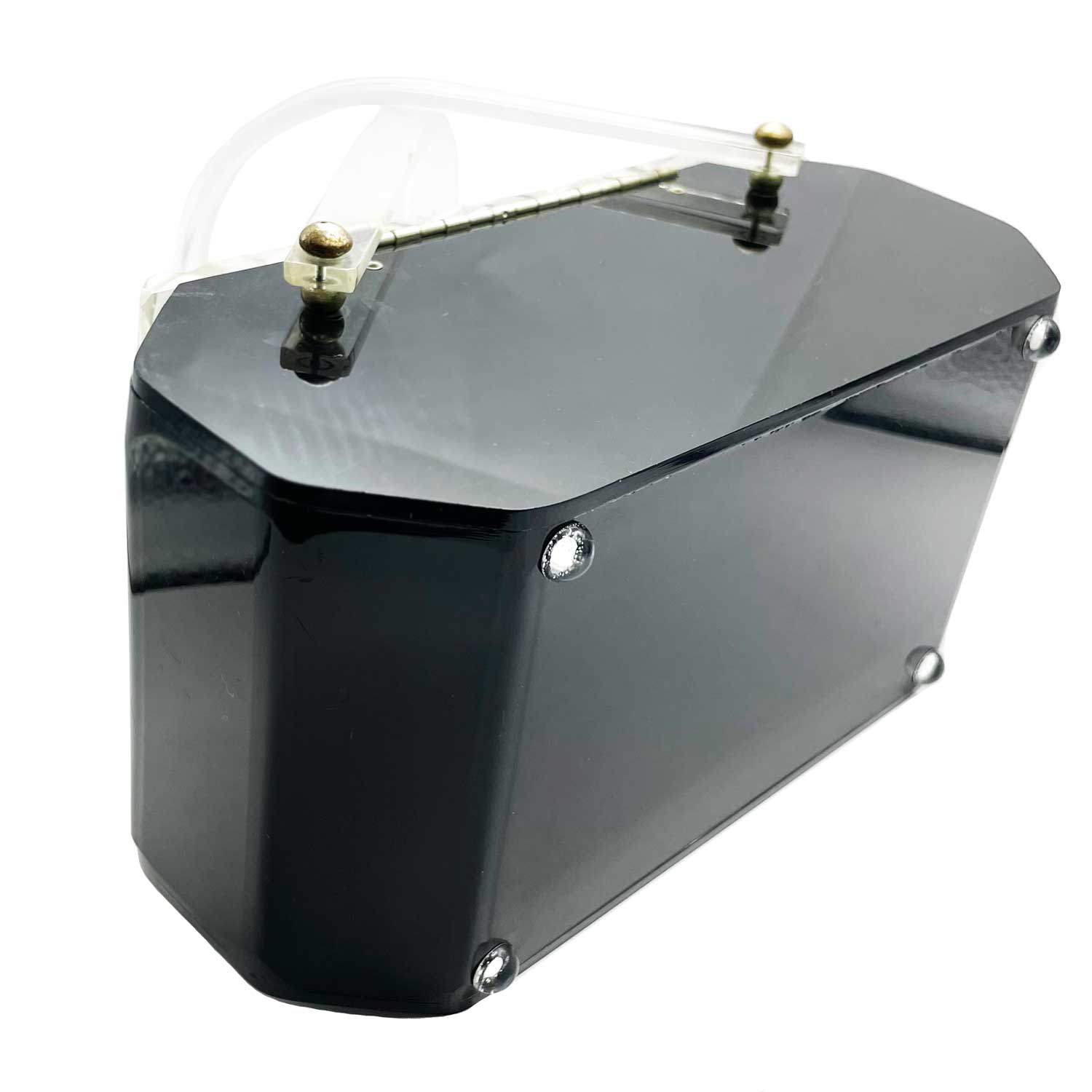 1950s black lucite box purse