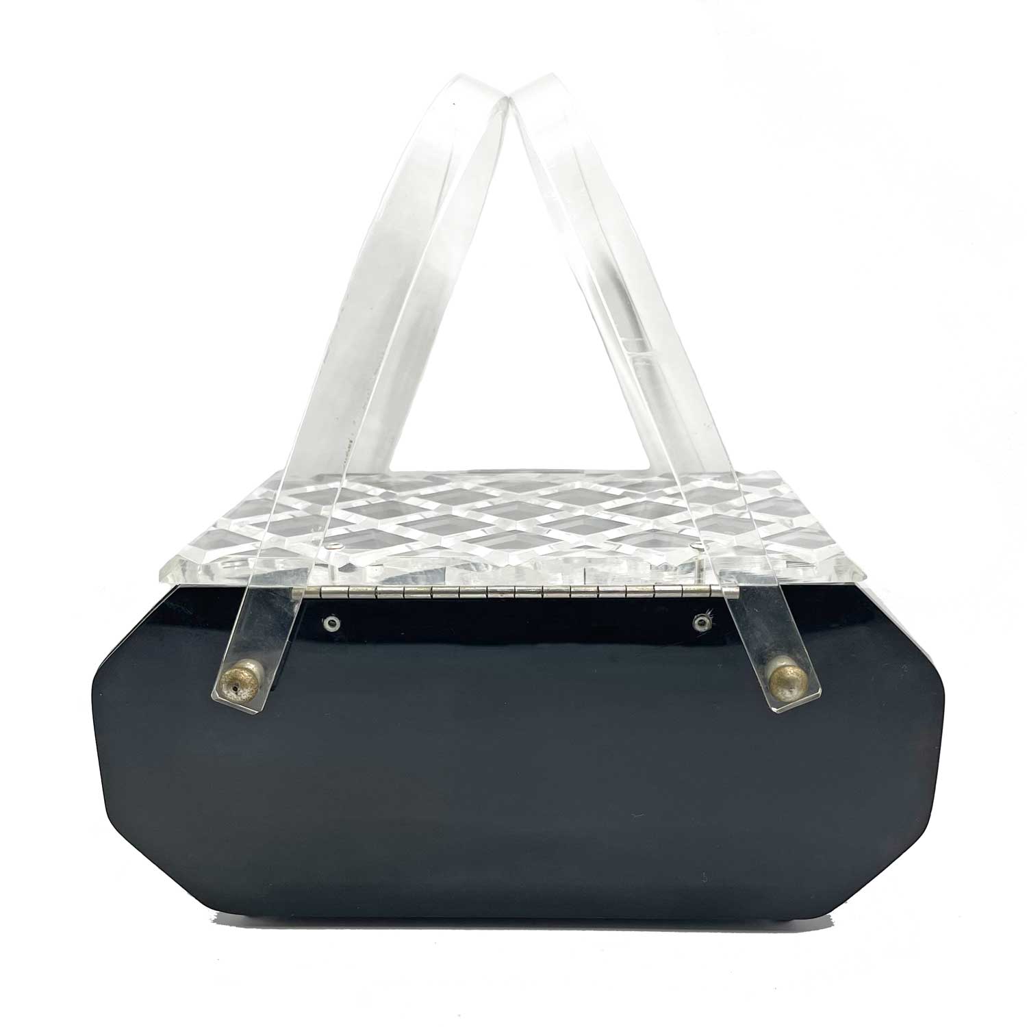 1950s black lucite box purse