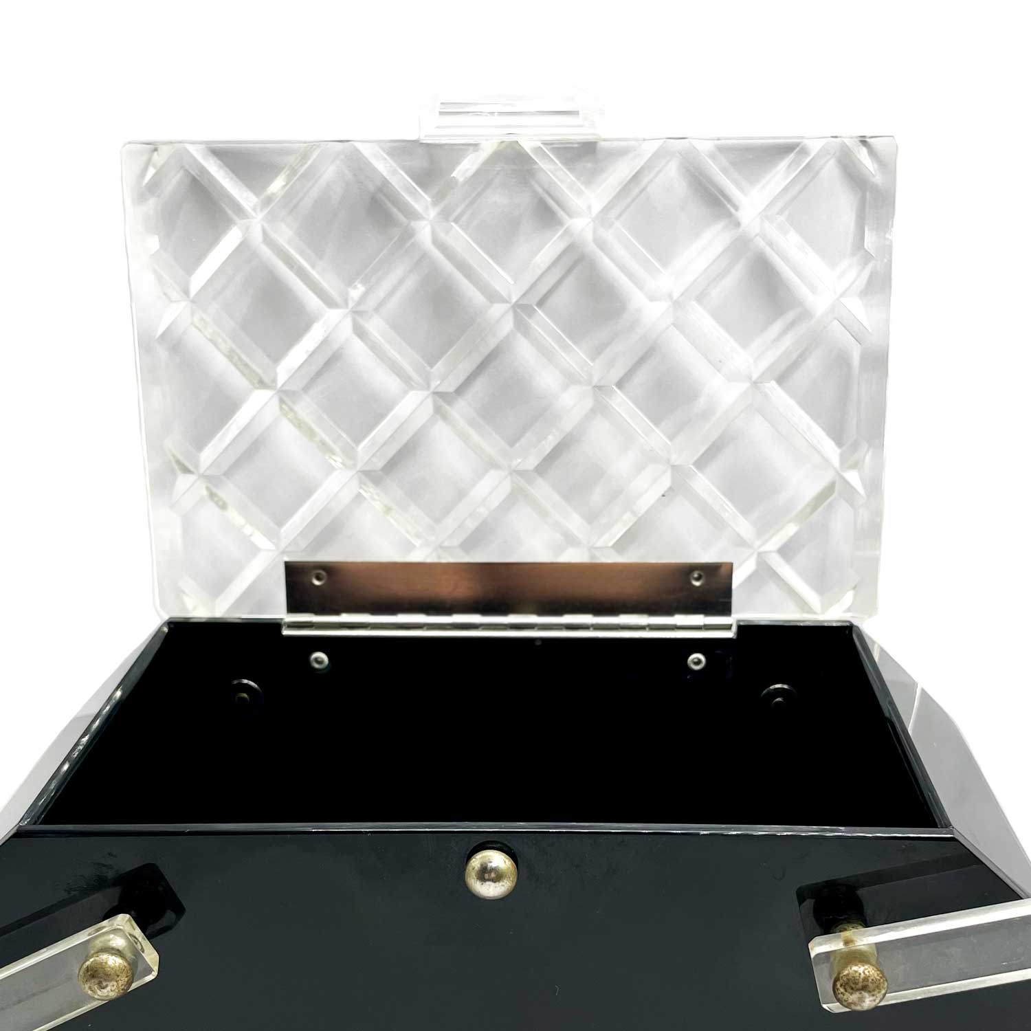 1950s black lucite box purse