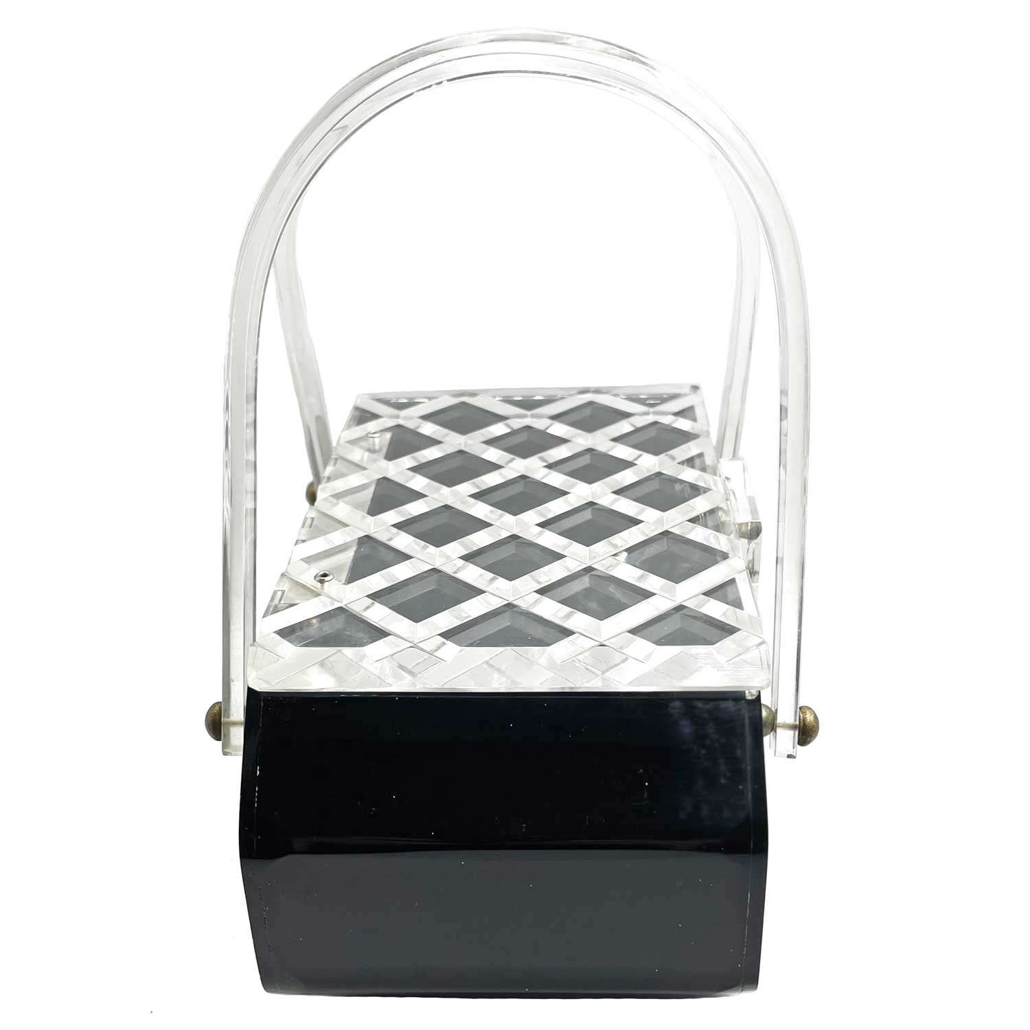 1950s black lucite box purse