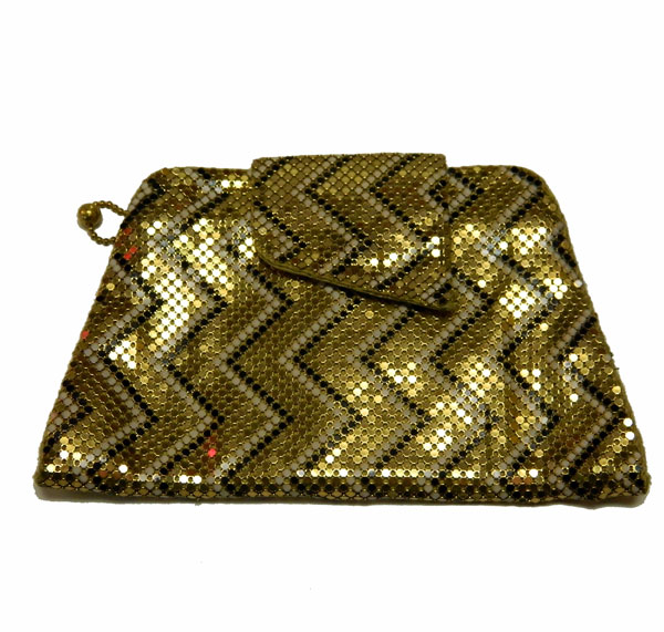 Gold Whiting and Davis mesh handbag