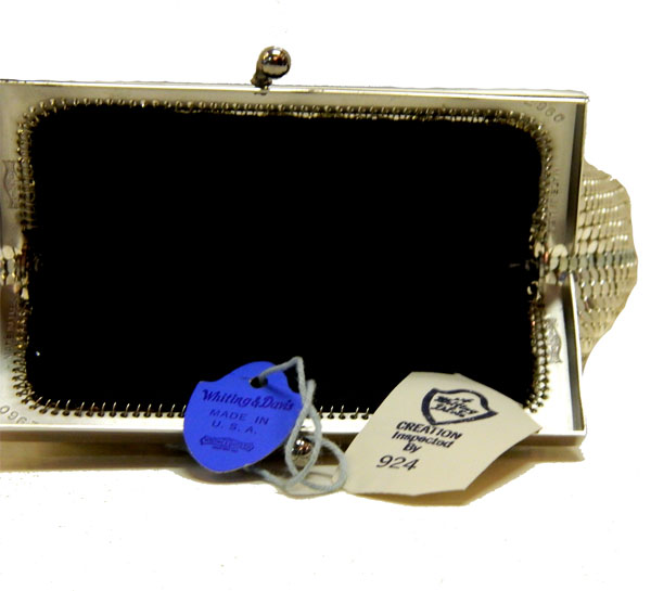 Silver Whiting and Davis mesh purse