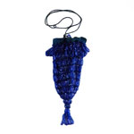 antique cobalt blue beaded purse