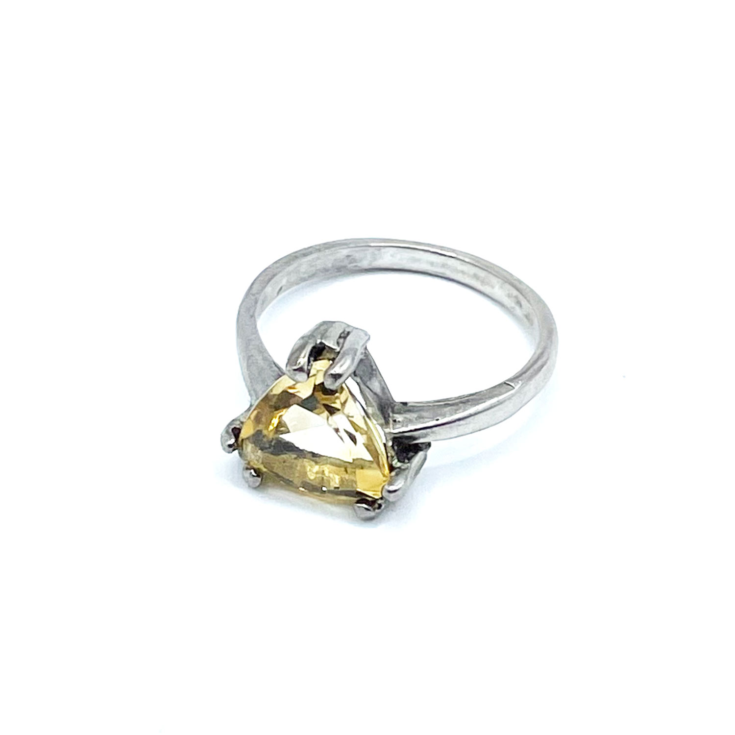 Vintage sterling triangular cocktail ring