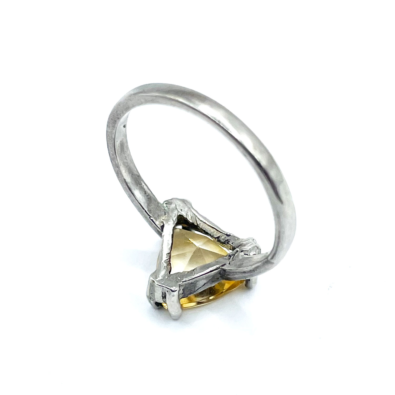 Vintage sterling triangular cocktail ring