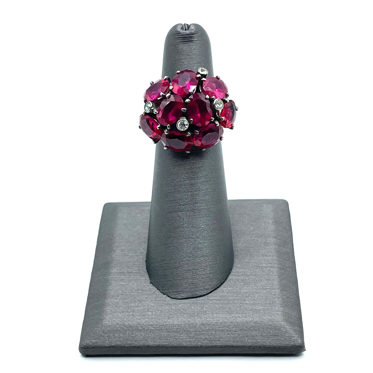 French Sterling Silver Ruby Ring