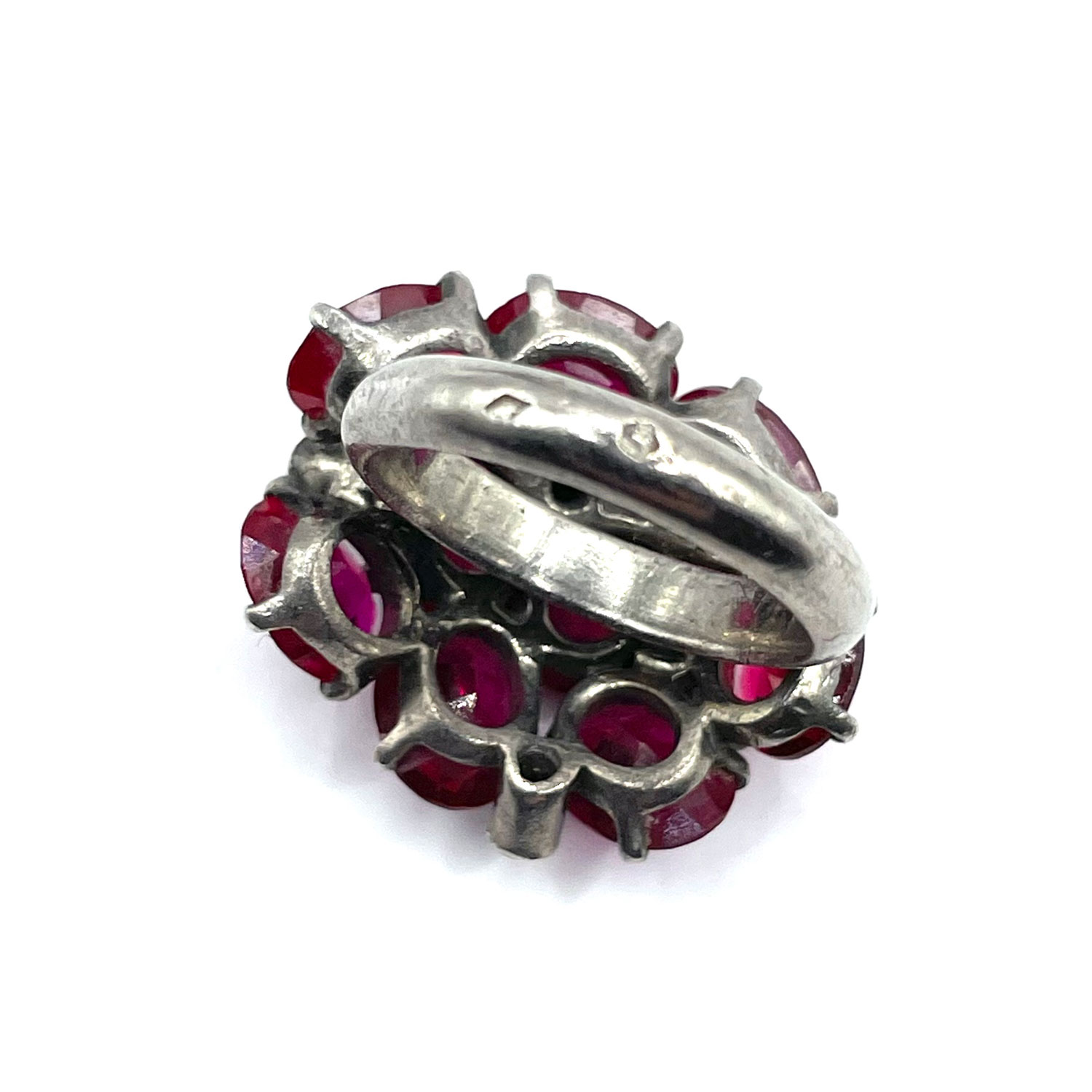 French Sterling Silver Ruby Ring