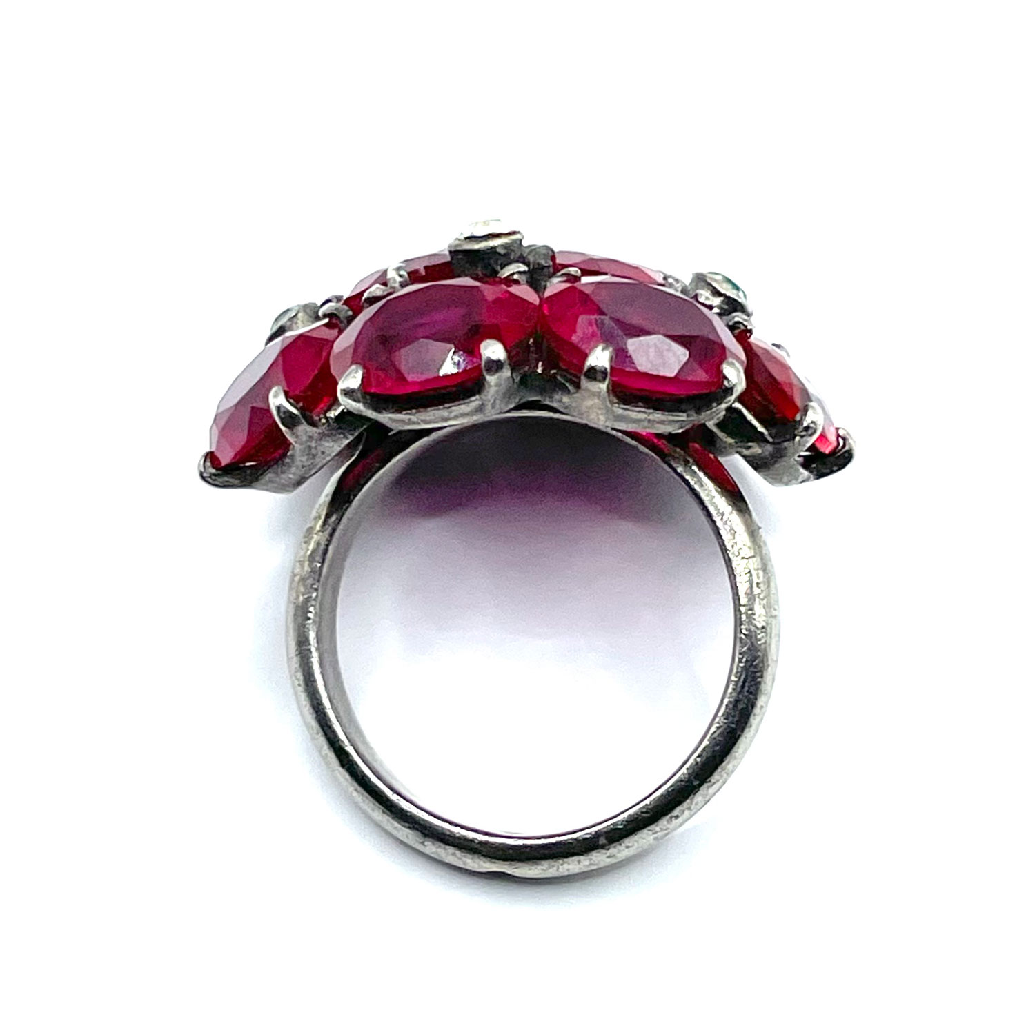 French Sterling Silver Ruby Ring