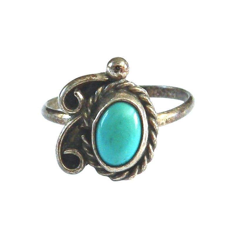 Vintage sterling silver coral ring