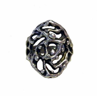 Vintage sterling silver artisan modernist ring