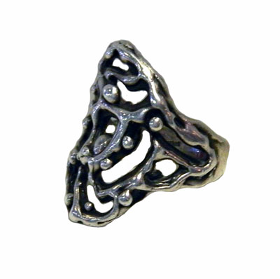 Vintage sterling silver artisan modernist ring