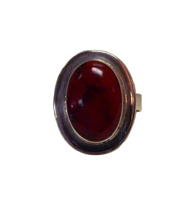 Red jasper sterling silver ring