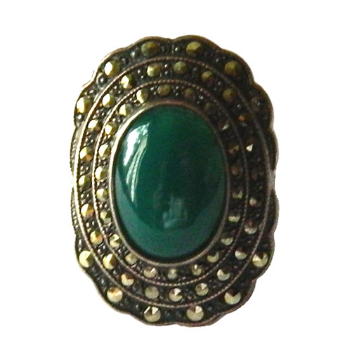 Art deco chrysophrase ring