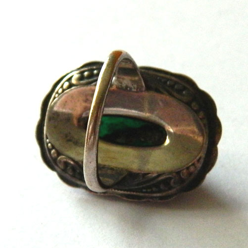 Art deco chrysophrase ring