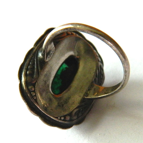 Art deco chrysophrase ring