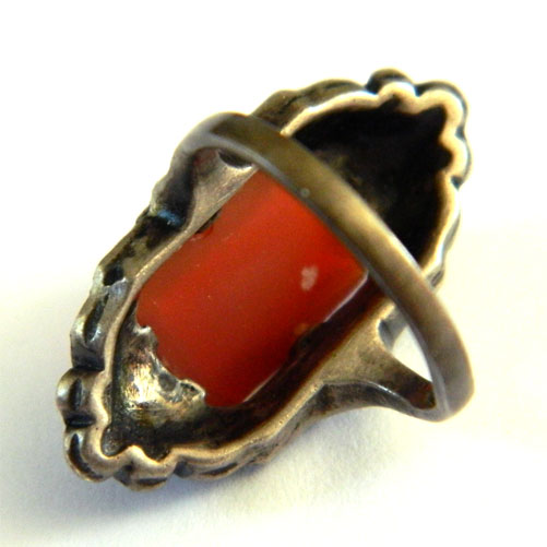 Art deco sterling carnelian ring