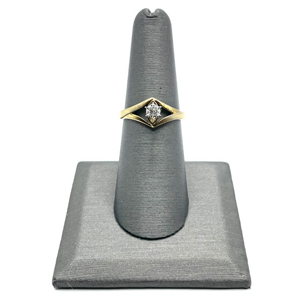 Gold plated sterling silver solitaire ring