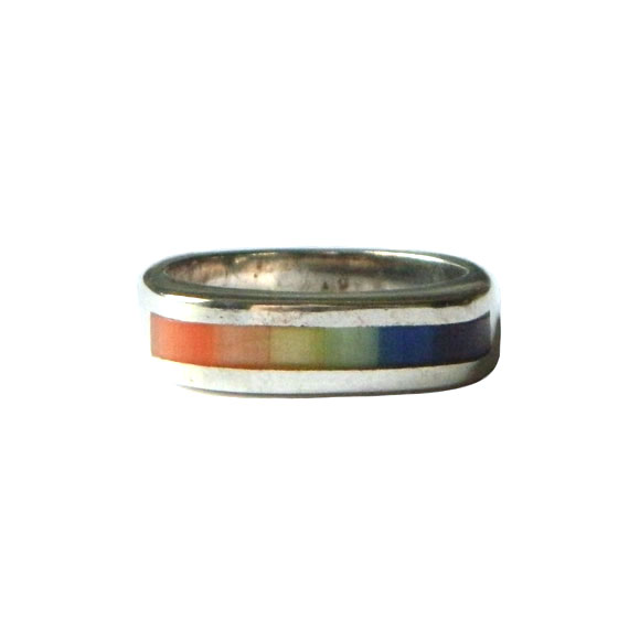 Sterling silver rainbow freedom ring