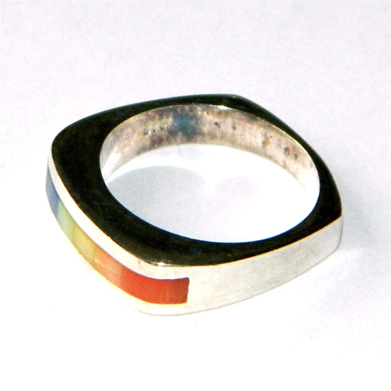 Sterling silver rainbow freedom ring