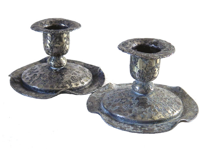 antique Roycroft candle holders