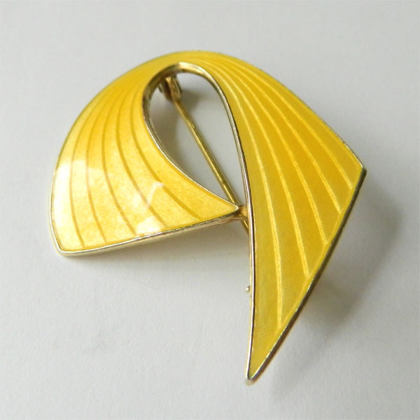 Sterling silver enameled brooch