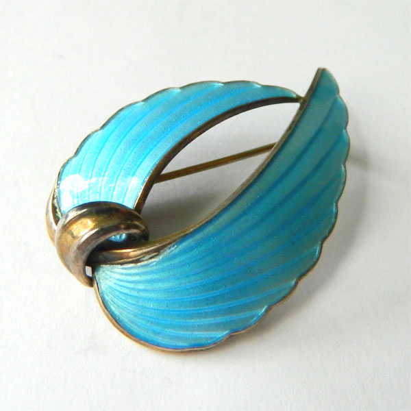 Norwegian silver enameled brooch