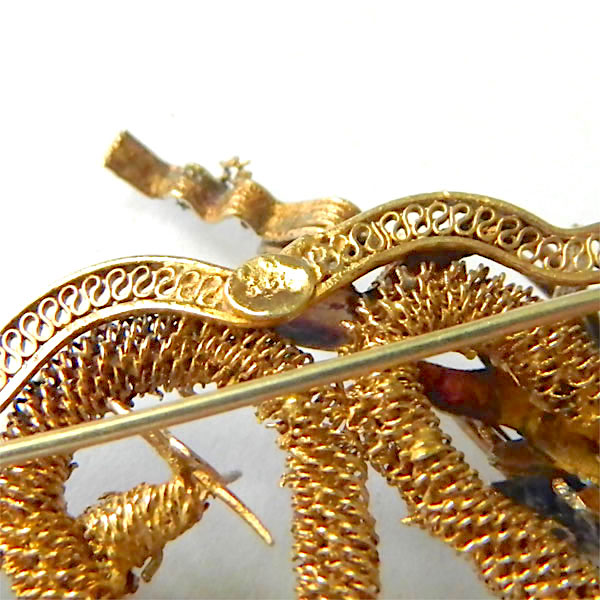 Chinese silver dragon brooch
