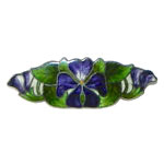 Enameled Iris brooch