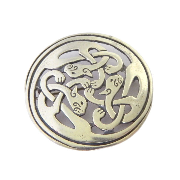 Sterling silver cat brooch