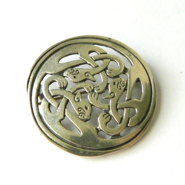 Sterling silver cat brooch