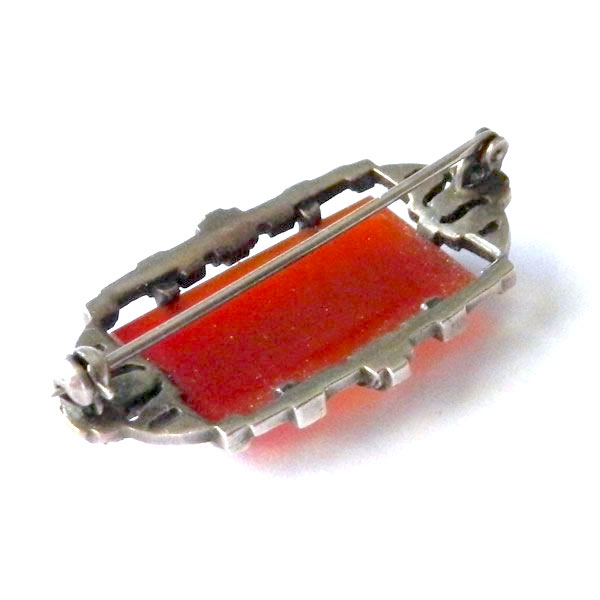 Art Deco carnelian brooch