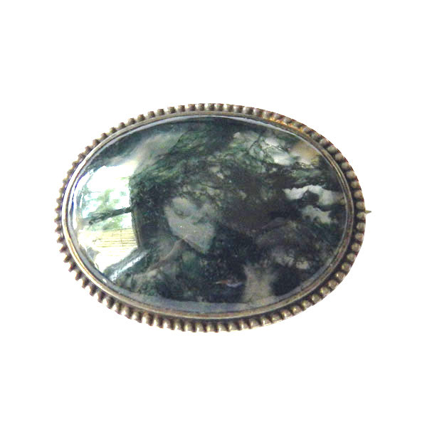 Agate brooch in sterling mounting