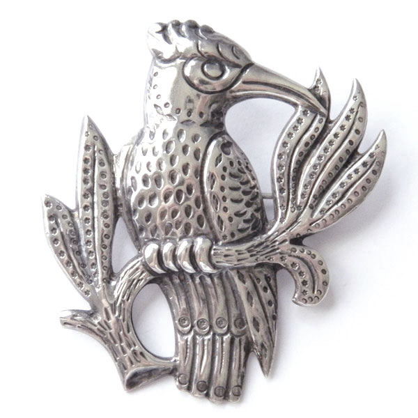 Sterling bird brooch