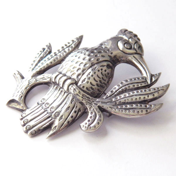 Sterling bird brooch