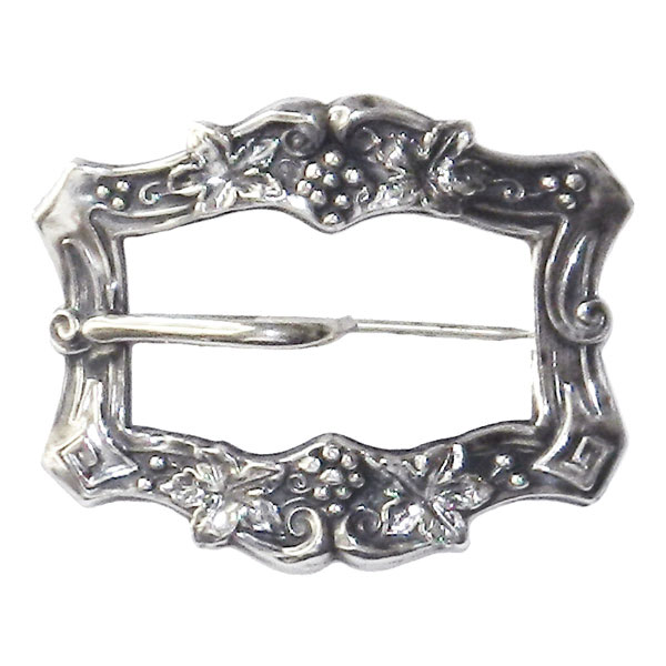 Sterling belt buckle brooch