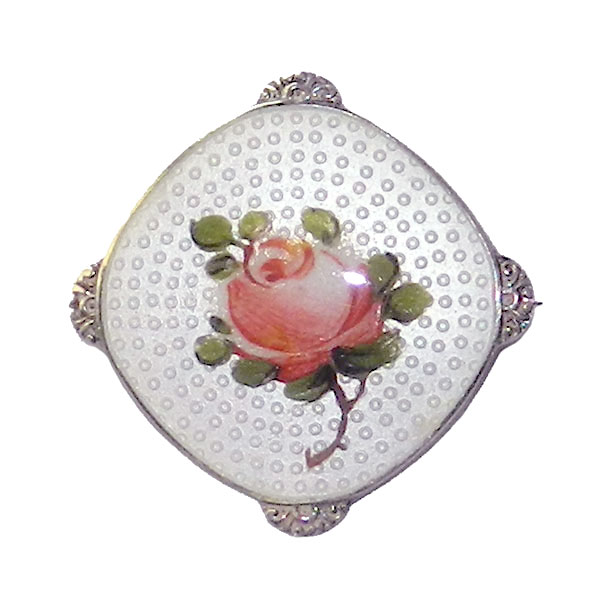Sterling silver rose brooch
