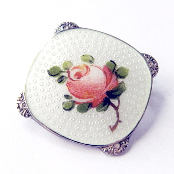 Sterling silver rose brooch