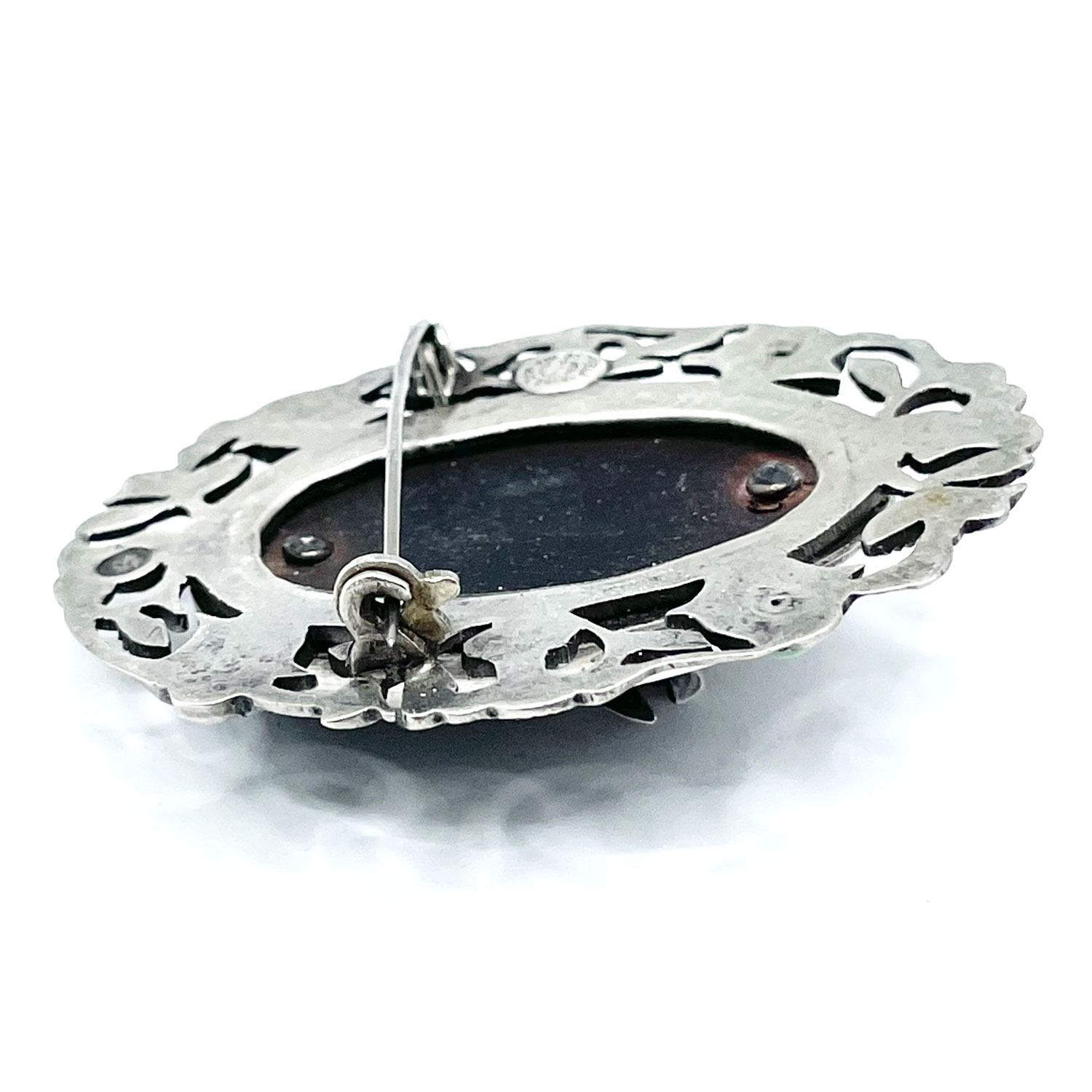 Sterling flower pot brooch