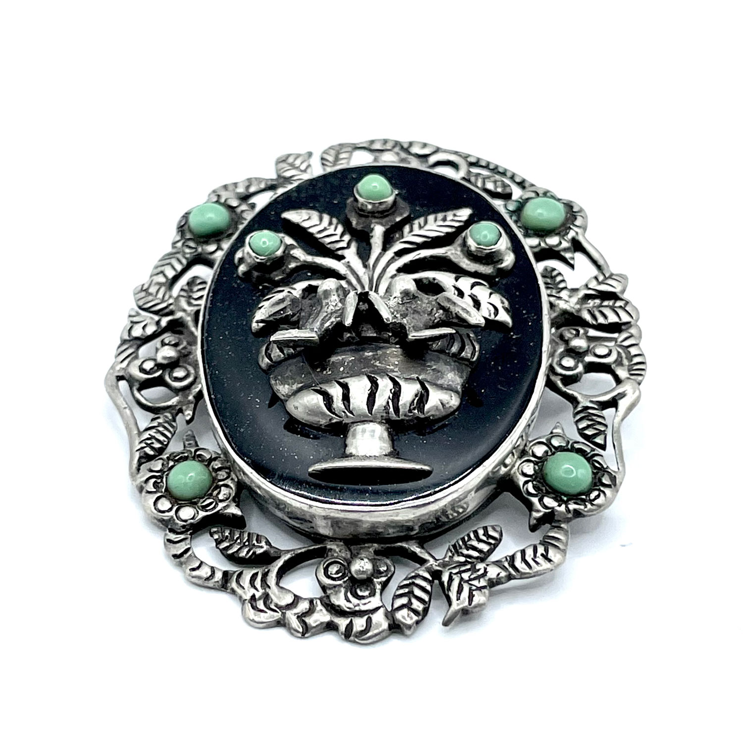 sterling turquoise brooch