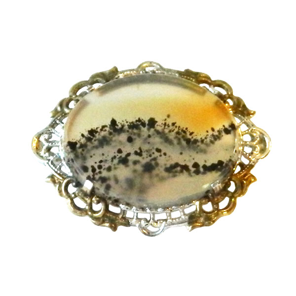 Agate brooch in sterling mounting