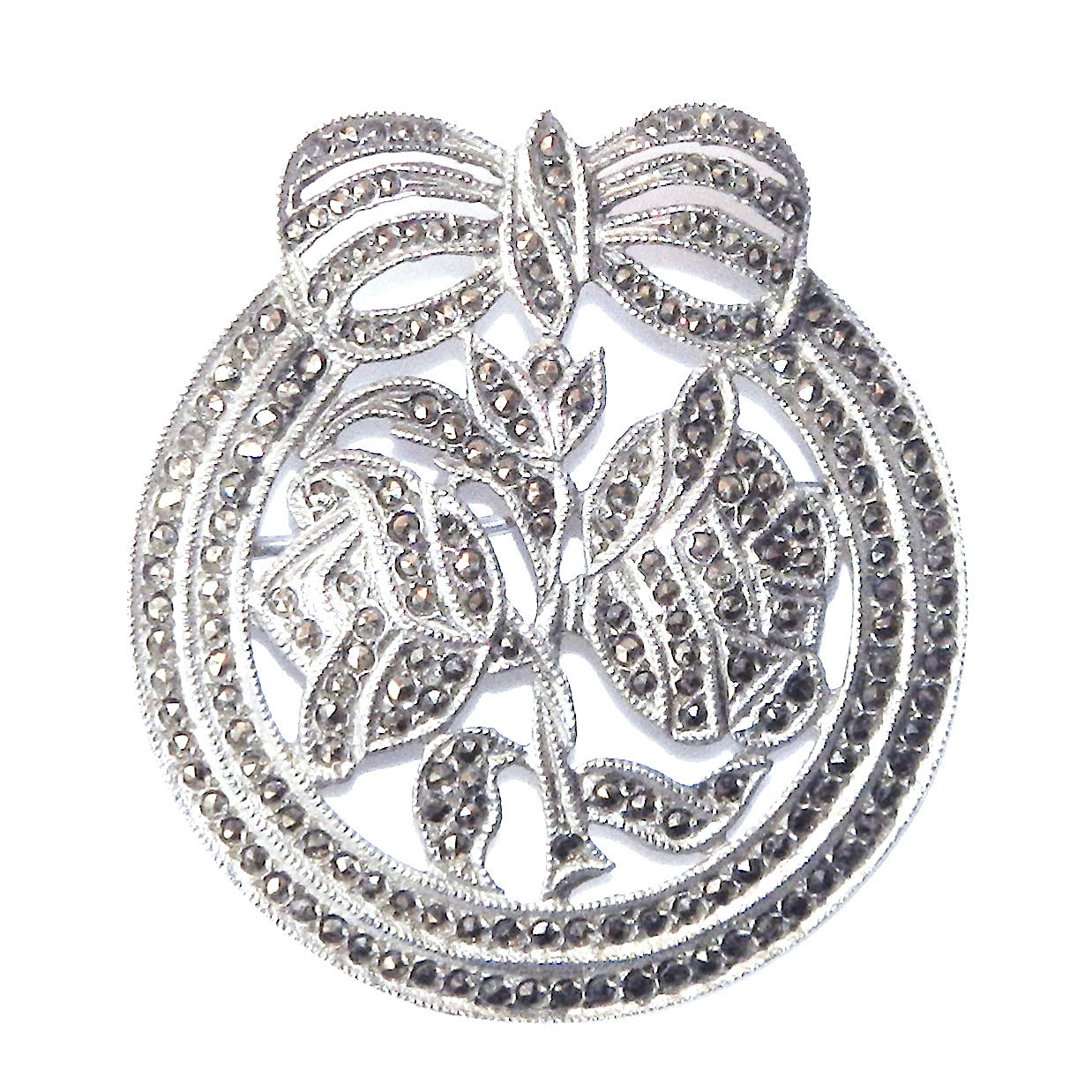 Sterling rose brooch