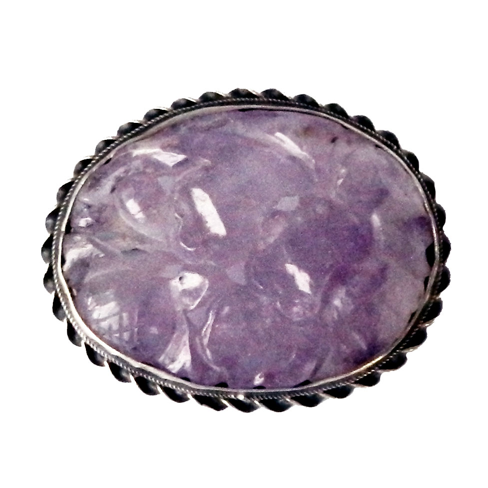 sterling amethyst brooch