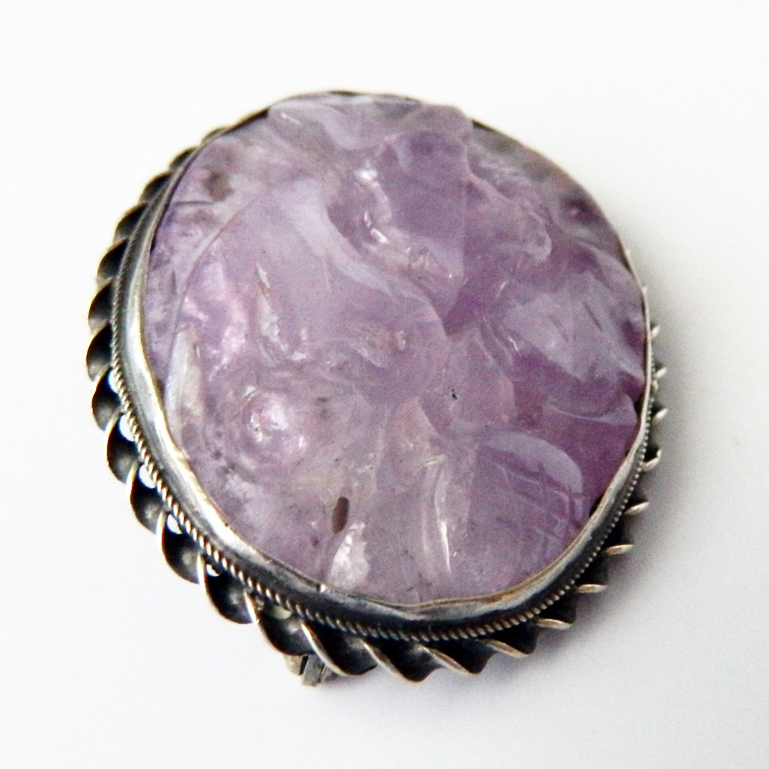 sterling amethyst brooch