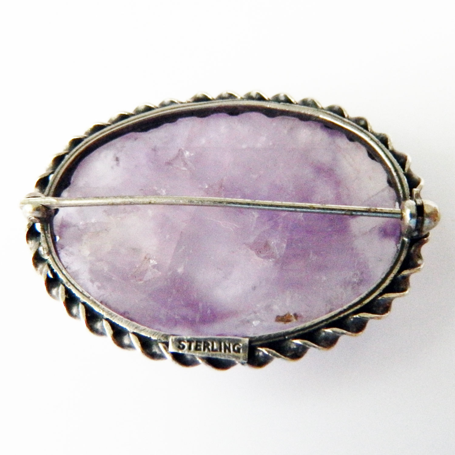 sterling amethyst brooch