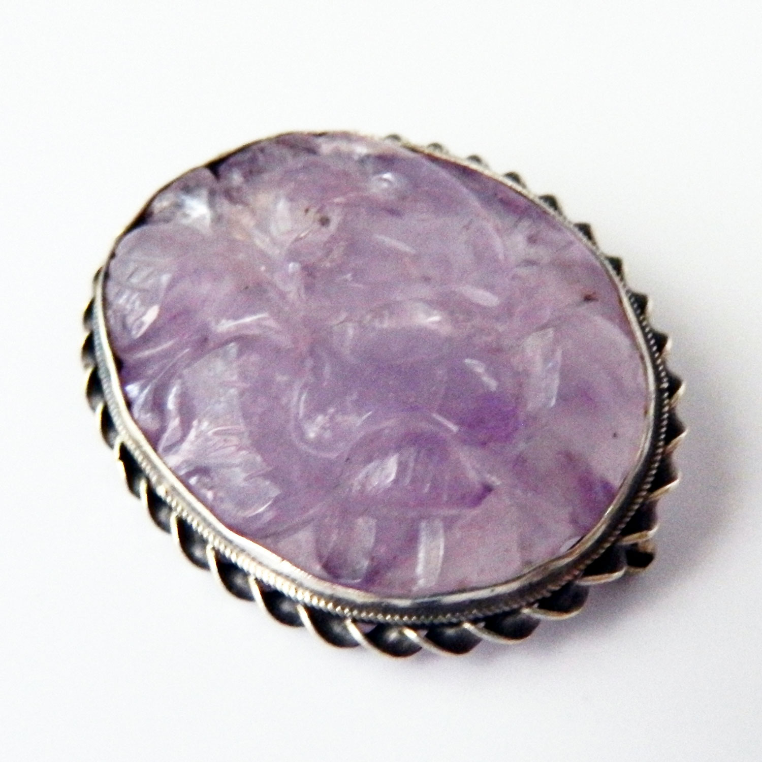 sterling amethyst brooch