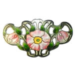 enameled sterling floral brooch