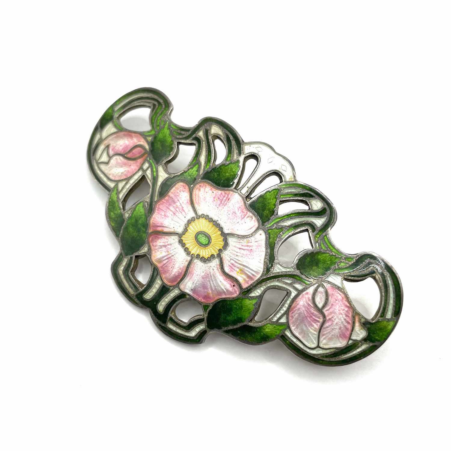 Sterling silver pansy brooch