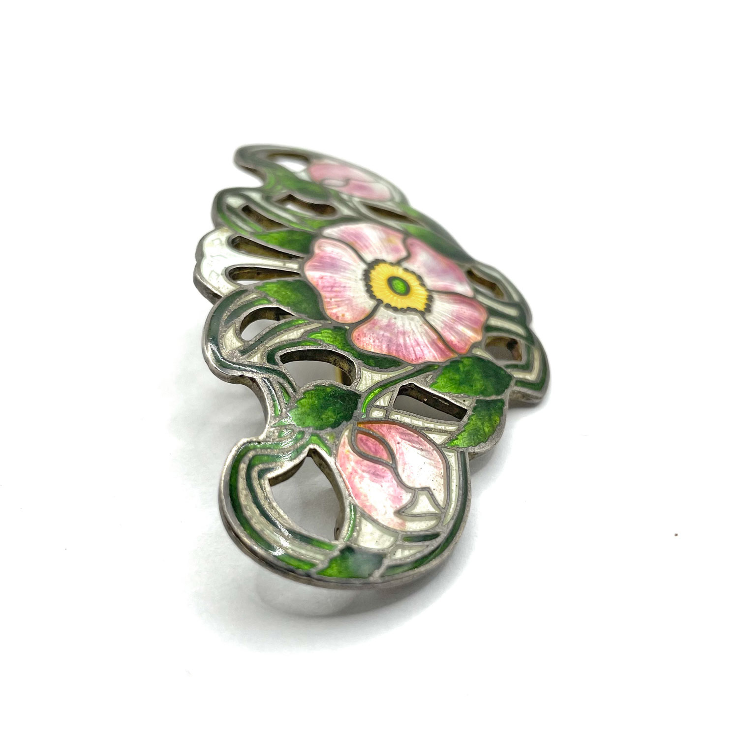 Victorian enameled pansy pin