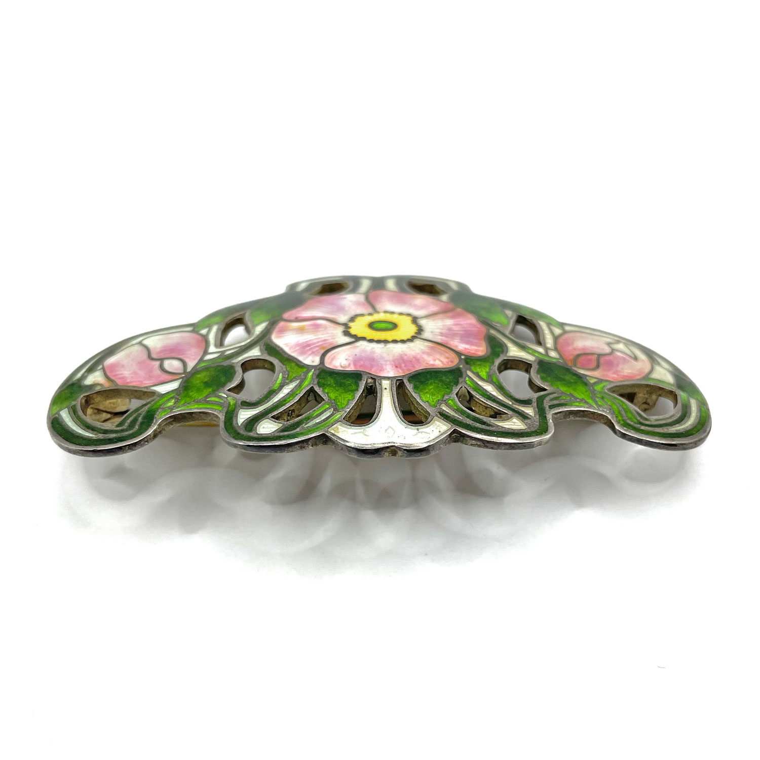 Sterling silver pansy brooch