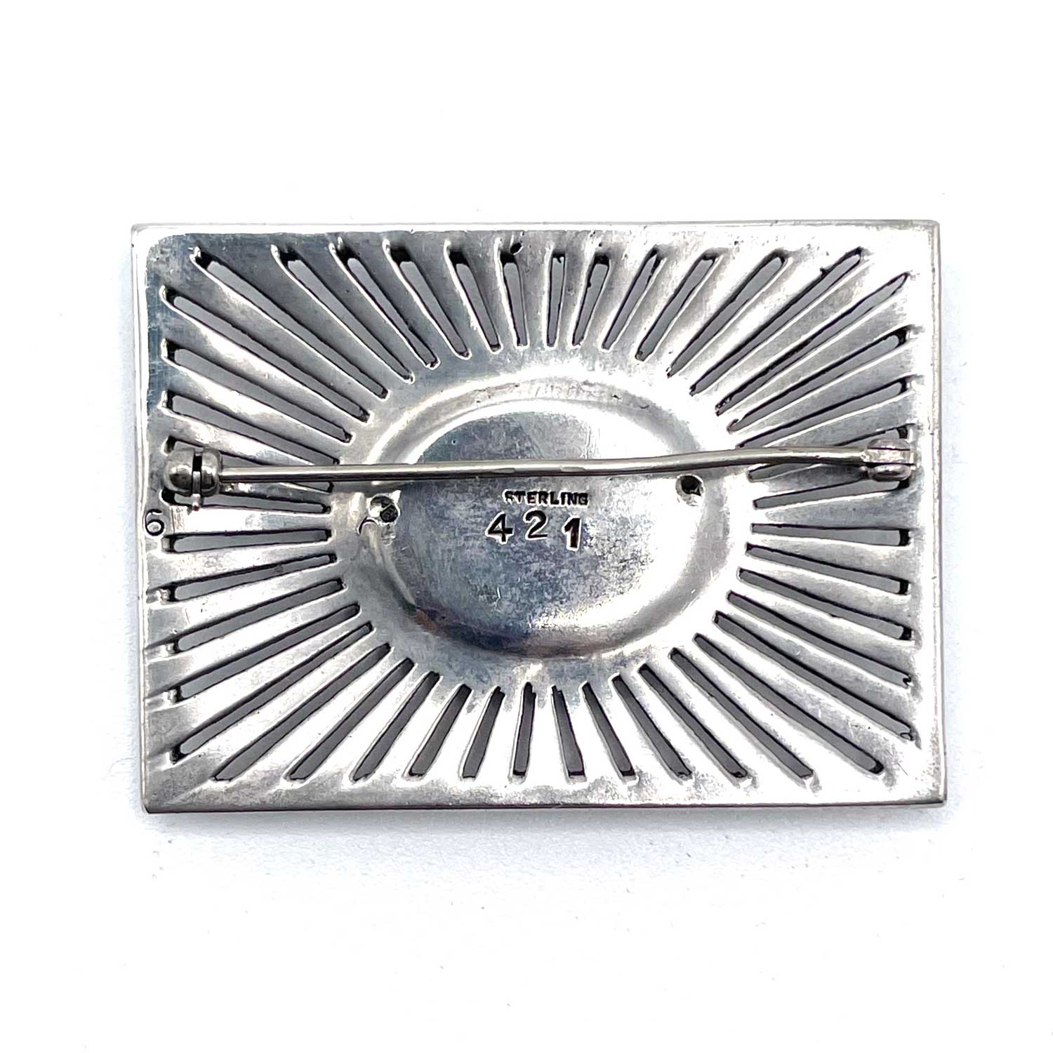 1920s Art Deco sterling silver brooch